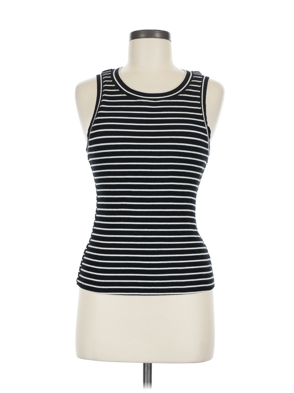 LNA Black & White Striped Ribbed Tank Top - Women